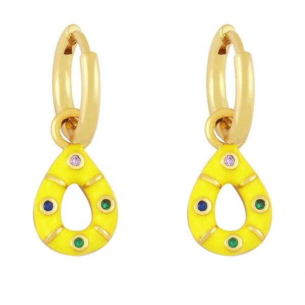 Clearance teardrop-shaped oil-drop zircon earrings simple and versatile candy-colored earrings sweet earrings for women erx98