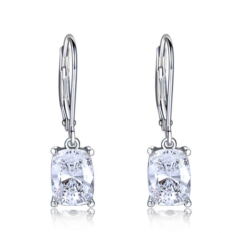 New blue imitation topaz drop earrings for women simple zircon earrings European and American jewelry wholesale