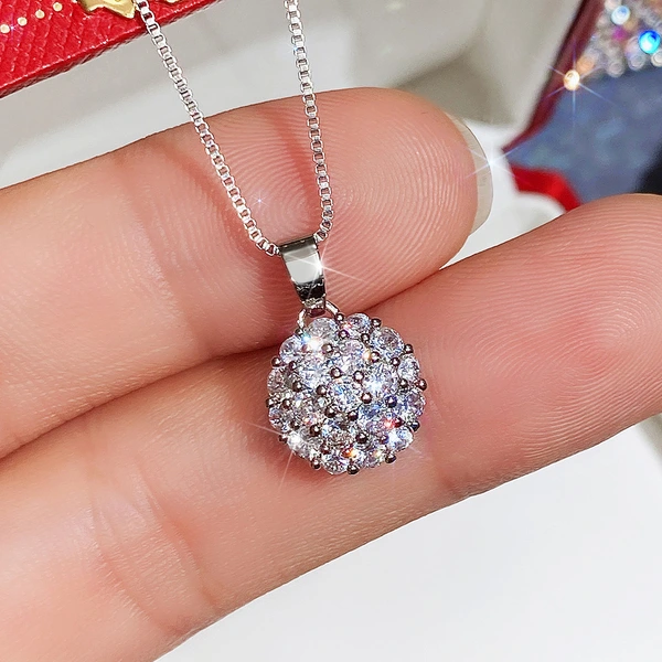 New Korean style fashion flower zircon necklace female sweet short clavicle chain student necklace