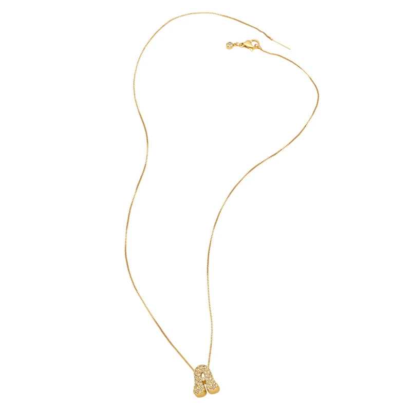 AS jewelry new arrival 26 English letters necklace gold-plated zircon inlaid hip-hop clavicle chain nkw61