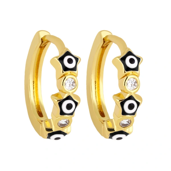 Clearance retro trend star-shaped devil's eye earrings color oil drop earrings versatile design earrings female era125