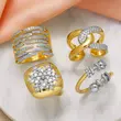 AS jewelry copper plated 18k gold snowflake adjustable ring female irregular ring rir27ring