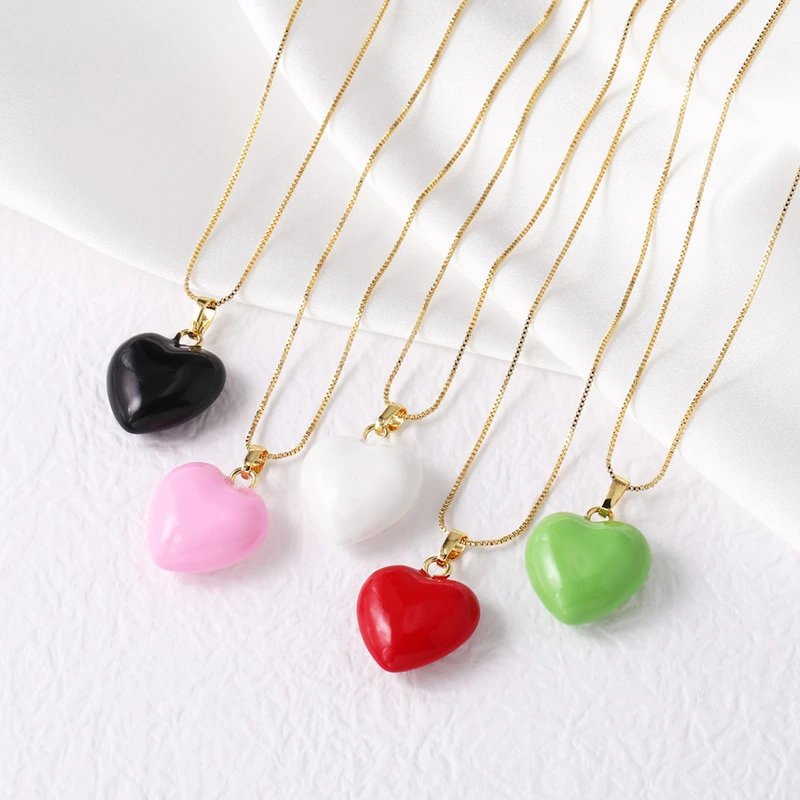 AS jewelry new gold-plated love heart oil drop pendant necklace clavicle chain nkb111 necklace