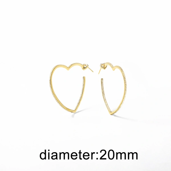 AS jewelry hot selling love heart shaped gold-plated earrings earrings earrings female erz24 earrings