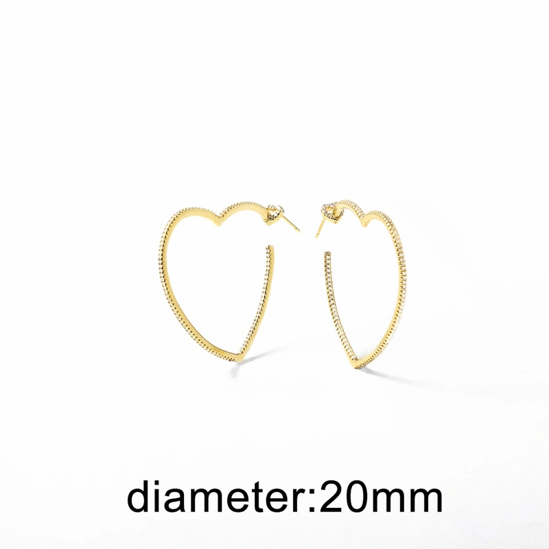AS jewelry hot selling love heart shaped gold-plated earrings earrings earrings female erz24 earrings