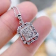 2022 early spring new jewelry hollow micro-inlaid diamond square necklace female trend light luxury pendant pendant