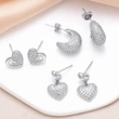 AS jewelry hot selling C-shaped earrings for women gold-plated full zircon love heart earrings era371