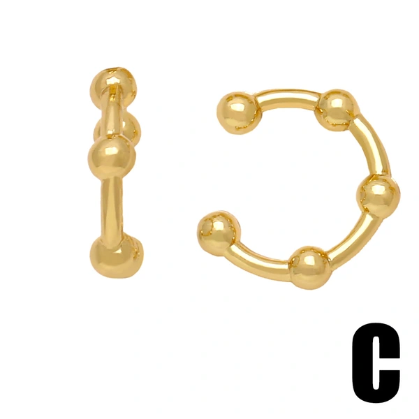 European and American hip-hop punk metal ear clips for women C-shaped ear bone clip earrings fashionable personality cold style jewelry ers42