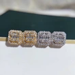 New earrings light luxury T square rock sugar diamond zircon earrings women's exquisite Valentine's Day gift jewelry