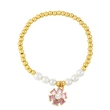 Clearance colored zircon flower beaded pearl bracelet female European and American summer niche design hand jewelry brh86