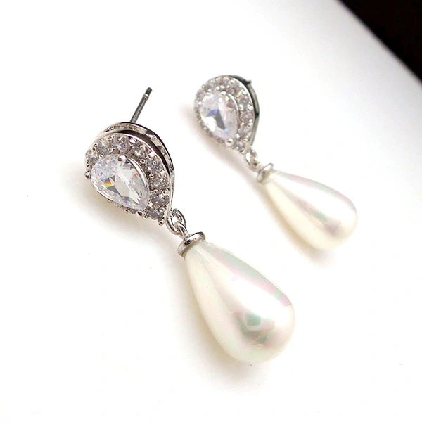 High quality imitation water drop pearl earrings for women wedding bride bridesmaid earrings manufacturers spot wholesale