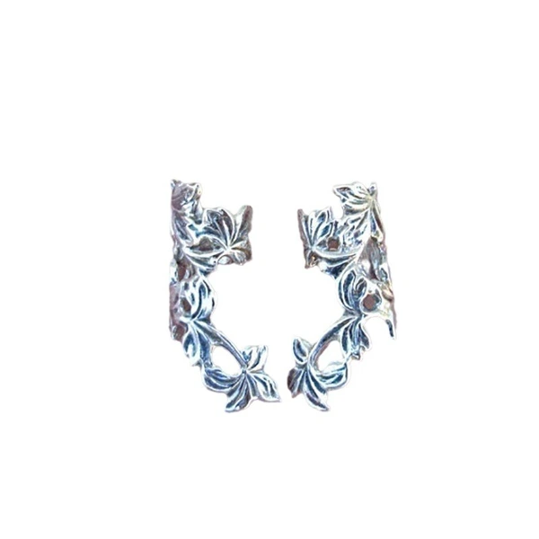 European and American style retro hollow copper electroplated ear clip leaf no ear piercing ear bone clip female fashion earrings earrings