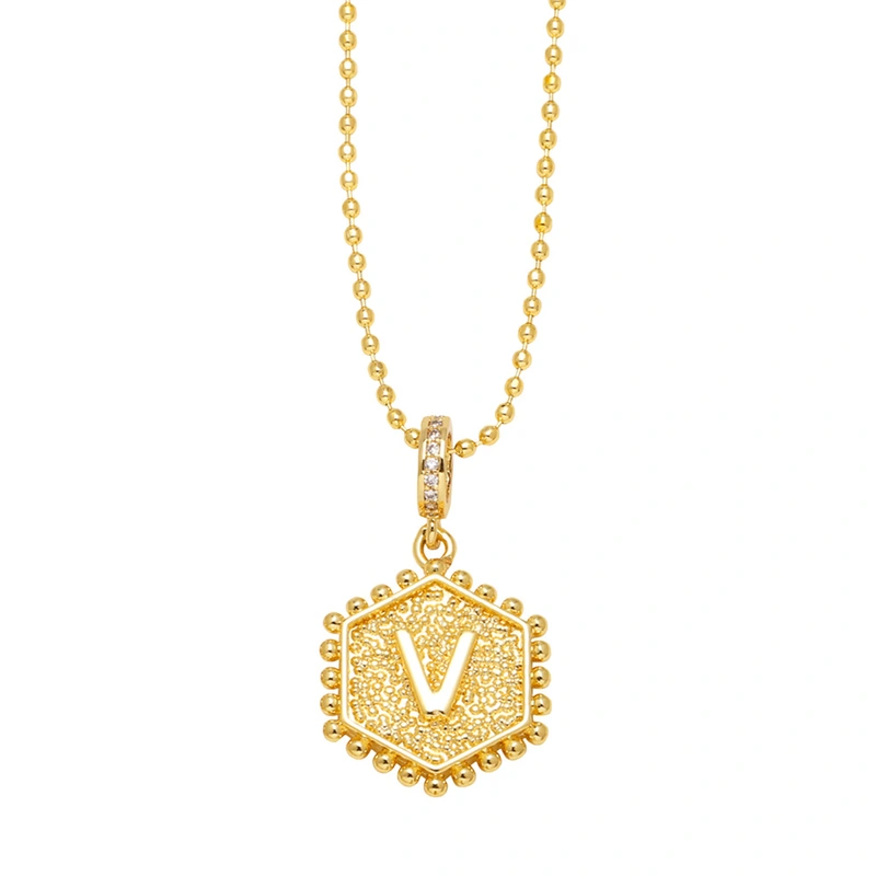 AS jewelry European and American hexagonal heart 26 English letters necklace clavicle necklace nkb296 necklace