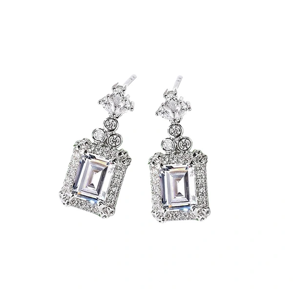  Korean exquisite zircon micro-inlaid earrings, super shiny, everyday versatile, light luxury high-end earrings source manufacturer