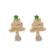  European and Korean light luxury exquisite earrings for women inlaid with zircon Christmas tree earrings fashionable Christmas trend hot items