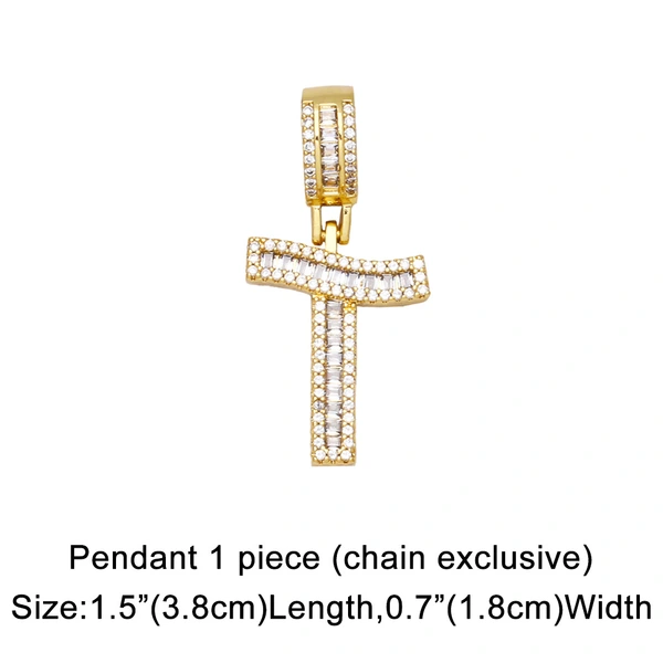 Hot selling zircon English letter necklace European and American fashion hip hop men and women 26 letter necklace nkb174