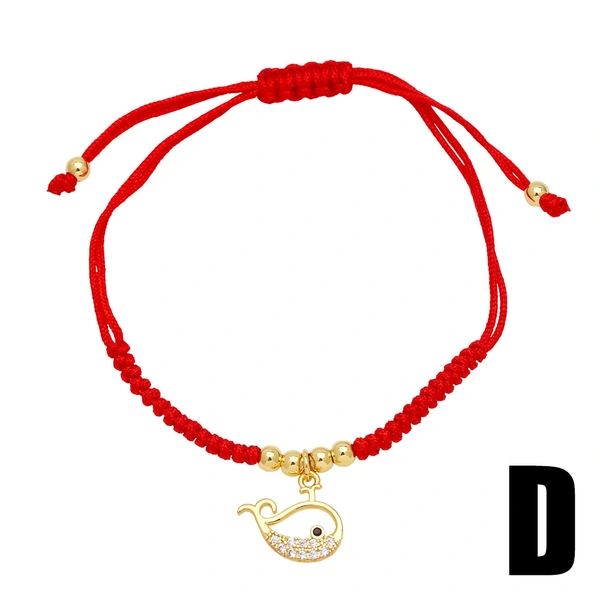 European and American hot-selling red string animal bracelet fashionable simple bird whale gold-plated bracelet bracelet female brm15