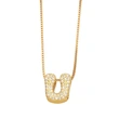 AS jewelry new arrival 26 English letters necklace gold-plated zircon inlaid hip-hop clavicle chain nkw61