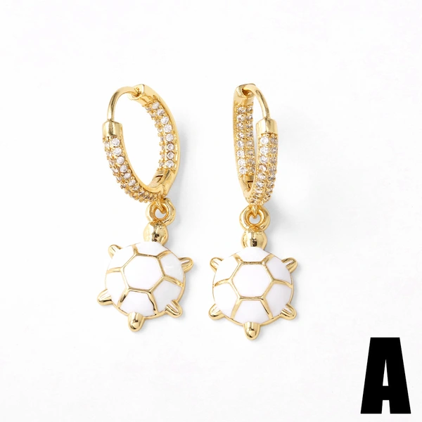AS jewelry new hot selling copper plated real gold turtle oil drop pendant earrings earrings erg54 earrings