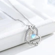 European and American love heart pendant necklace Mother's Day gift for mother, elegant and atmospheric moonstone