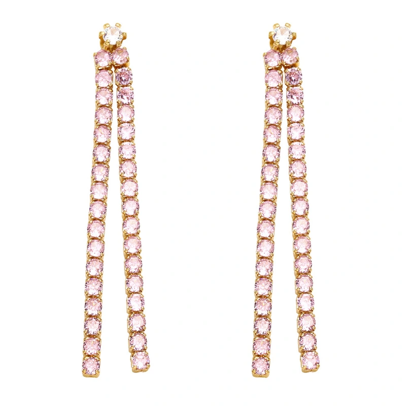 Clearance European and American jewelry long simple full diamond tassel earrings trendy niche design earrings earrings era321