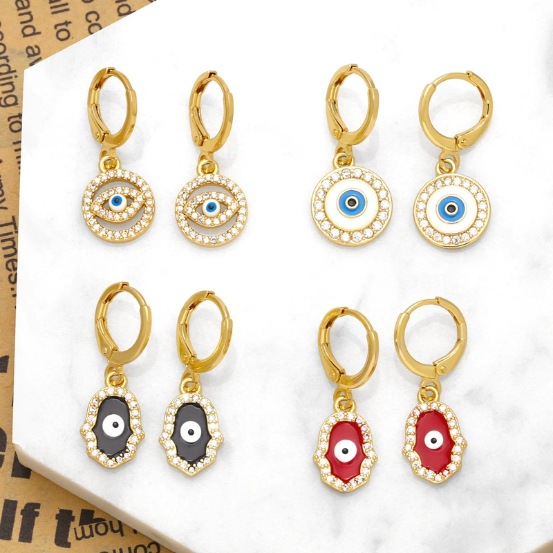 European and American creative personality devil eye earrings female niche retro Fatima hand earrings ert62