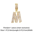 Hot selling zircon English letter necklace European and American fashion hip hop men and women 26 letter necklace nkb174