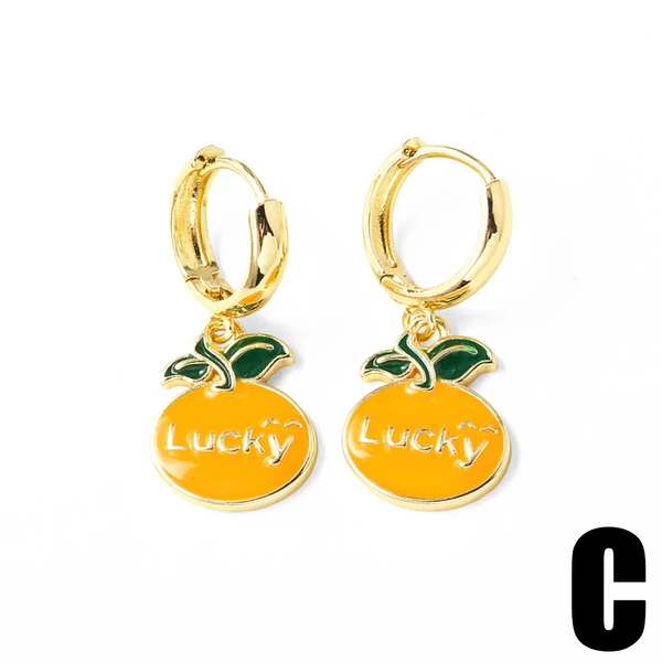 AS jewelry hot style fruit oil drop strawberry banana grape pendant earrings earrings female ers53