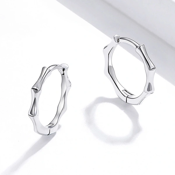   New style earrings, simple, unisex, smooth bamboo earrings, fashionable and versatile earrings