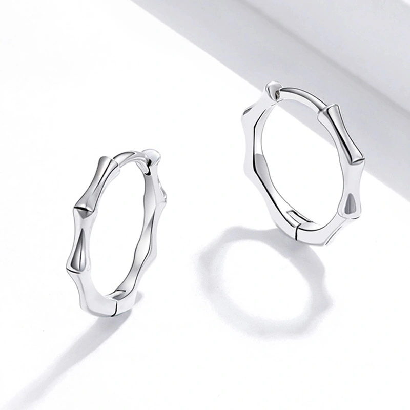   New style earrings, simple, unisex, smooth bamboo earrings, fashionable and versatile earrings