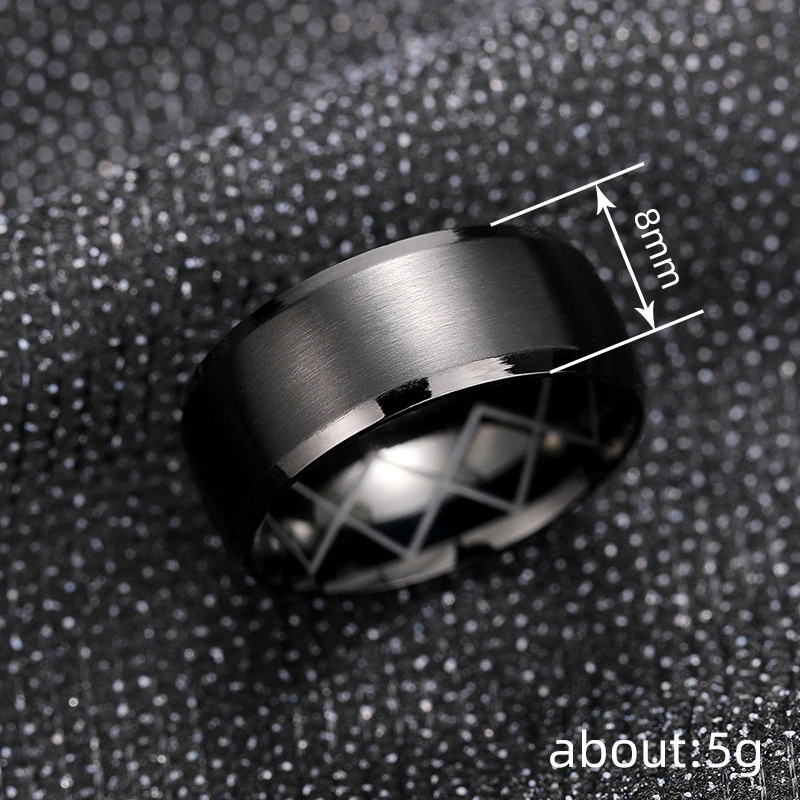   New factory direct sales ring dark low-key luxury ring inner diamond carving design