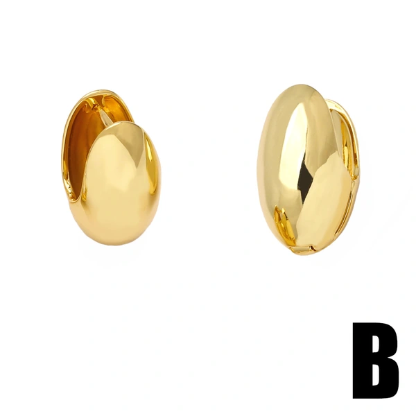 Fashion heart earrings for women niche design oval gold-plated earrings wholesale erv20
