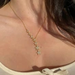 Korean version of the Big Dipper necklace for women, micro-inlaid zircon and five-pointed star clavicle necklace, elegant necklace