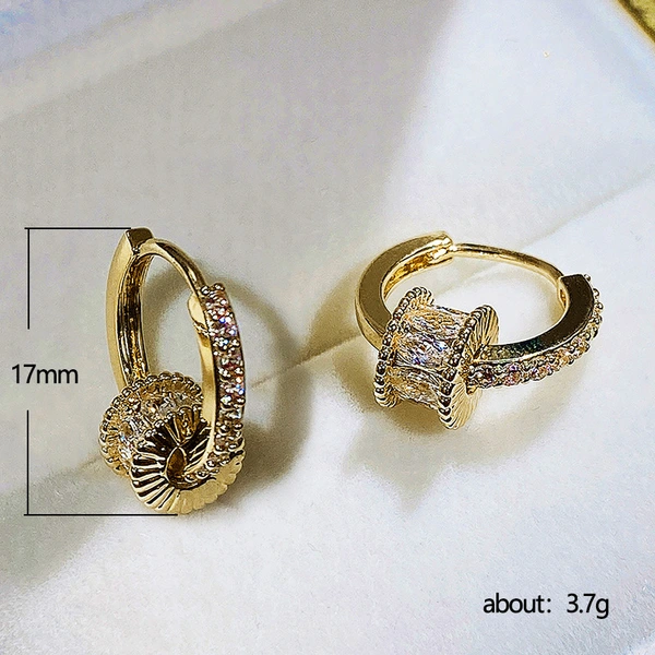 Small waist good luck earrings for women simple detachable full zircon earrings fashionable copper earrings