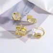 AS jewelry new zircon gold-plated love heart open ring ring female ris33