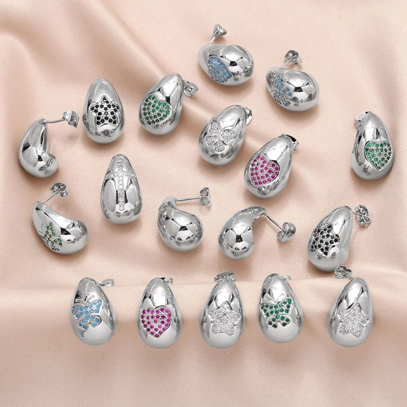 Hot selling water drop earrings for women gold-plated love cross butterfly earrings earrings jewelry erz77