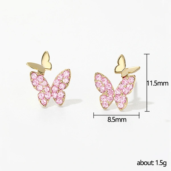Korean cute small butterfly earrings, simple and elegant small earrings, the same style as the Internet celebrity fairy earrings