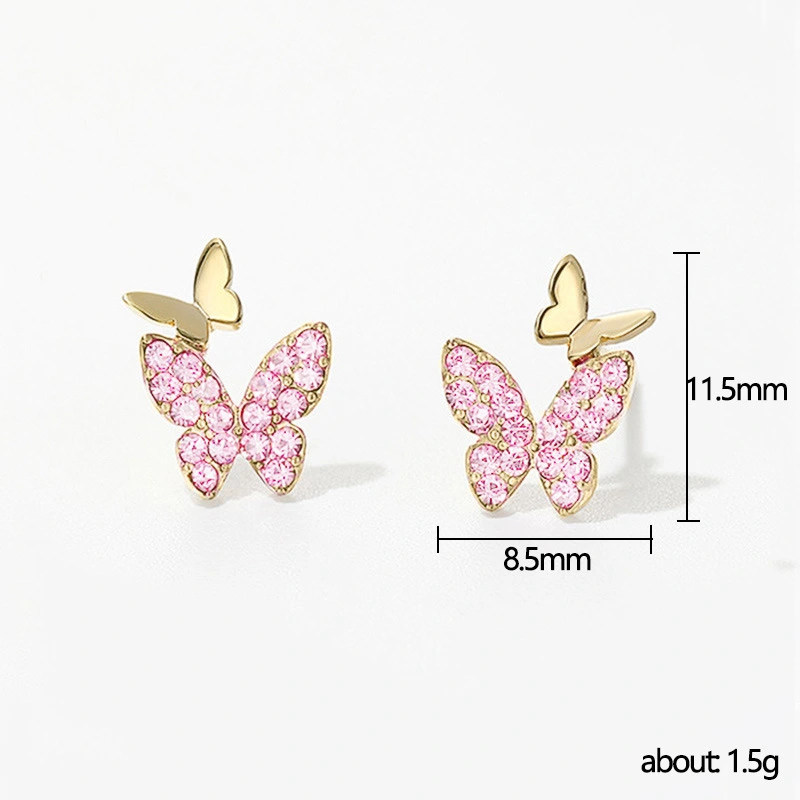 Korean cute small butterfly earrings, simple and elegant small earrings, the same style as the Internet celebrity fairy earrings