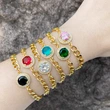 Clearance Europe and the United States hot selling colored gemstone bracelets for women gold-plated zircon jewelry wholesale brd43