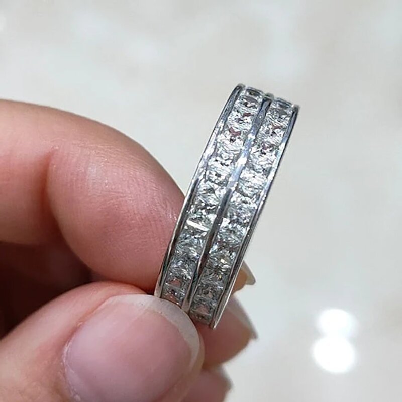  Starry sky ring female niche design couple ring full of zircon ring female trendy cool style index finger
