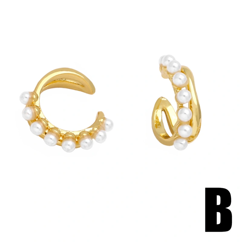 Jewelry style pearl ear clip European and American fashion all-match high-end gold-plated non-pierced earrings era128