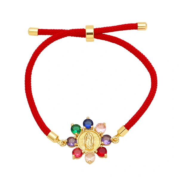 Hot selling fashion Madonna flower braided bracelet women inlaid with colored zircon accessories bracelet bra63