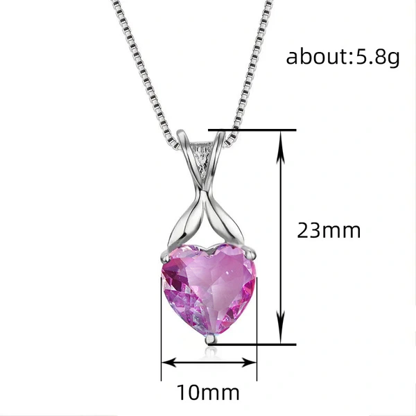   Hot selling new style heart-shaped pendant European and American versatile necklace simple floral box chain necklace