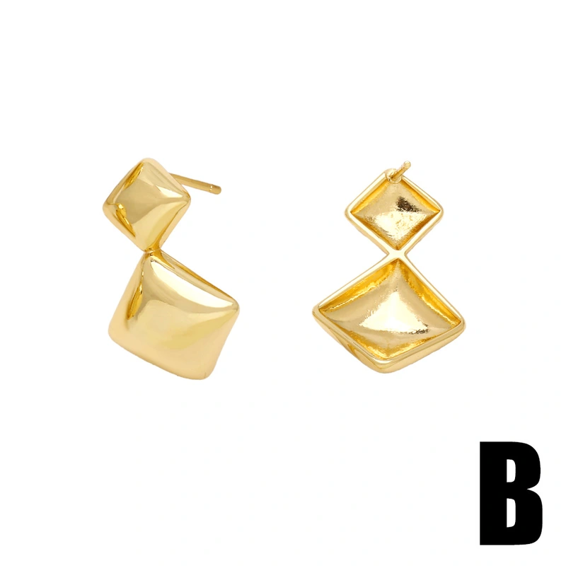 Clearance European and American simple shell earrings niche design copper plated 18k gold earring accessories erv38