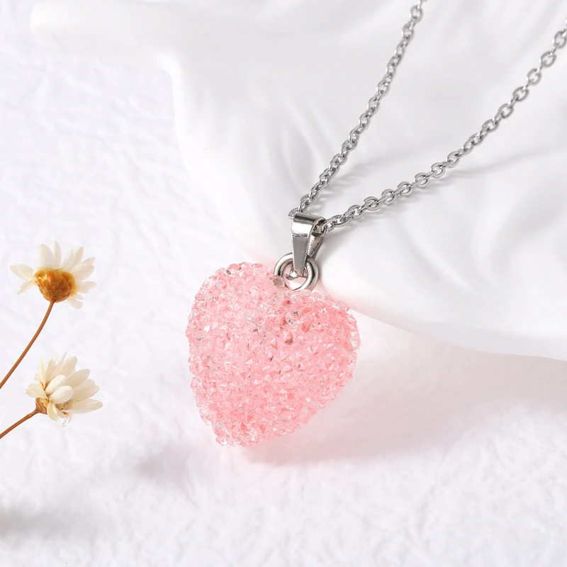 AS jewelry hot selling love pendant necklace niche design peach heart gold-plated clavicle chain nkz87