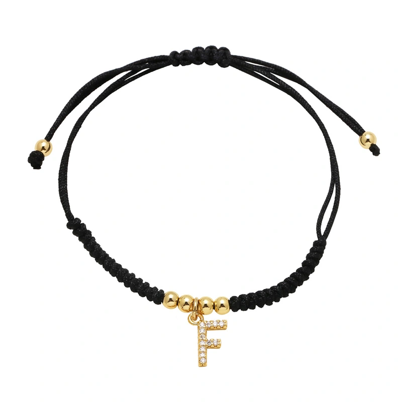 AS jewelry European and American new black bracelet 26 English letters pendant bracelet hand jewelry bra13