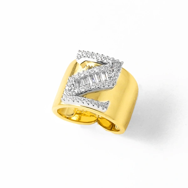 AS jewelry European and American hot-selling gold-plated glossy white K26 English letter ring ring rir75 ring