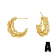 European and American fashion love love pendant earrings female personality creative C-shaped gold-plated earrings earrings erw38