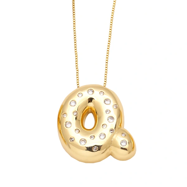 AS jewelry fat English letter necklace female gold-plated zircon clavicle chain nkb241