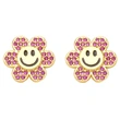 Clearance flower smiley face earrings female earrings European and American niche design fashion diamond sunflower earrings era101